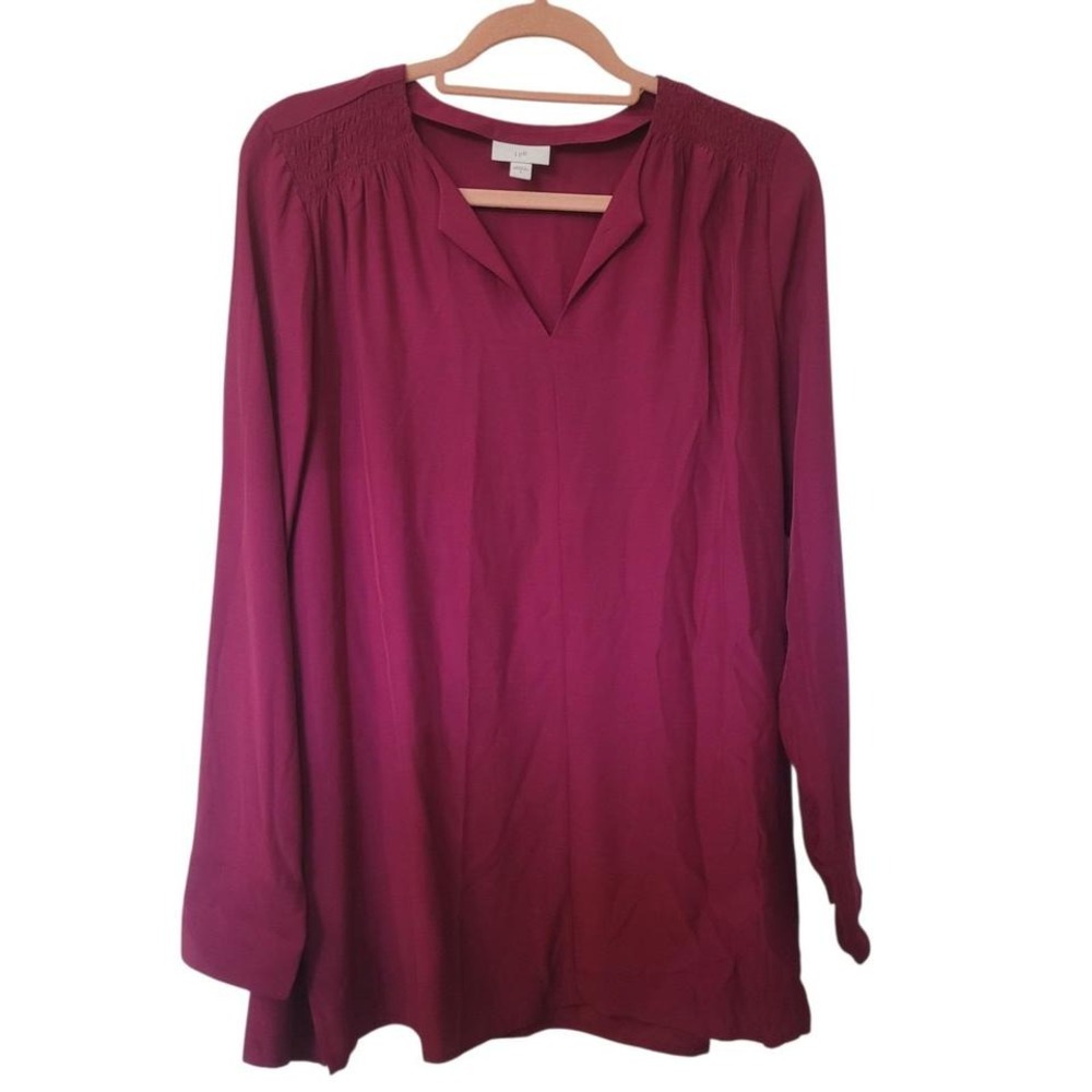 J JILL Long Sleeve Smock Split tunic A line fit machine washable‎